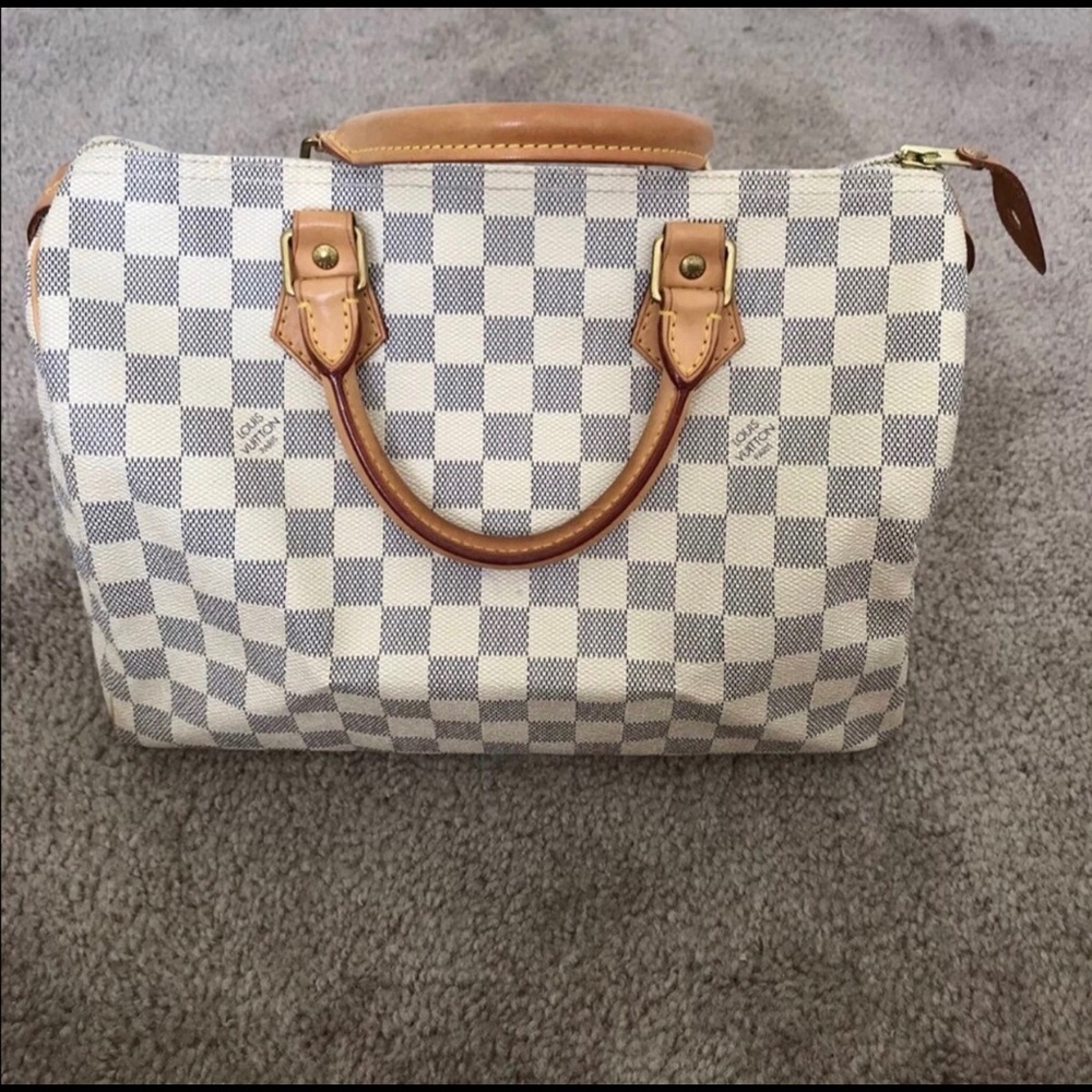 100% Authentic Louis Vuitton Speedy30 Damier Azur